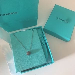 Tiffany & Co Sterling Silver Twist Knot Pendant 16IN